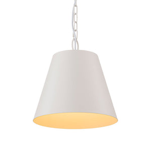 Farmhouze Light - 1 - Light Danish Simple Metal White Pendant Light - Pendant - Bell Shade - 