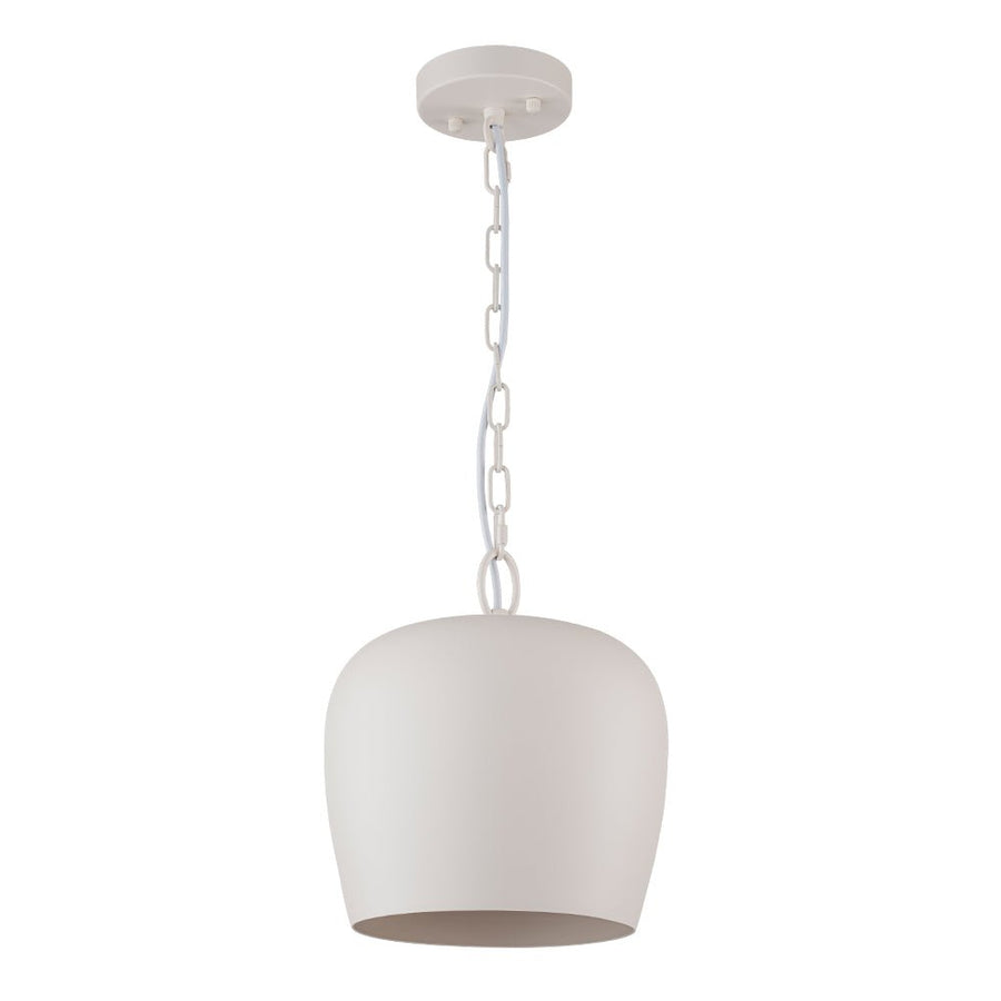 Farmhouze Light - 1 - Light Danish Simple Metal White Pendant Light - Pendant - Bell Shade - 