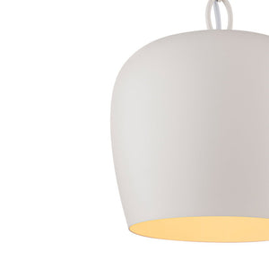 Farmhouze Light - 1 - Light Danish Simple Metal White Pendant Light - Pendant - Bell Shade - 