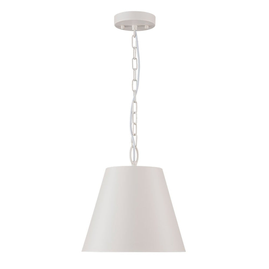 Farmhouze Light - 1 - Light Danish Simple Metal White Pendant Light - Pendant - Bell Shade - 