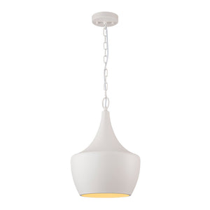 Farmhouze Light - 1 - Light Danish Simple Metal White Pendant Light - Pendant - Bell Shade - 