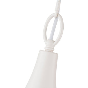 Farmhouze Light - 1 - Light Danish Simple Metal White Pendant Light - Pendant - Teardrop Shade - 