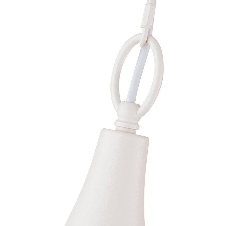 Farmhouze Light - 1 - Light Danish Simple Metal White Pendant Light - Pendant - Teardrop Shade - 