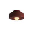 Load image into Gallery viewer, Farmhouze Light - 1 - Light Deep Red Drum Resin Semi Flush Mount - Ceiling Light - Red - 
