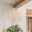 Load image into Gallery viewer, Farmhouze Light-1-Light Milk White Glass Pleated Twirling Gown Pendant-Pendant-White Glass-
