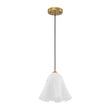 Load image into Gallery viewer, Farmhouze Light-1-Light Milk White Glass Pleated Twirling Gown Pendant-Pendant-White Glass-
