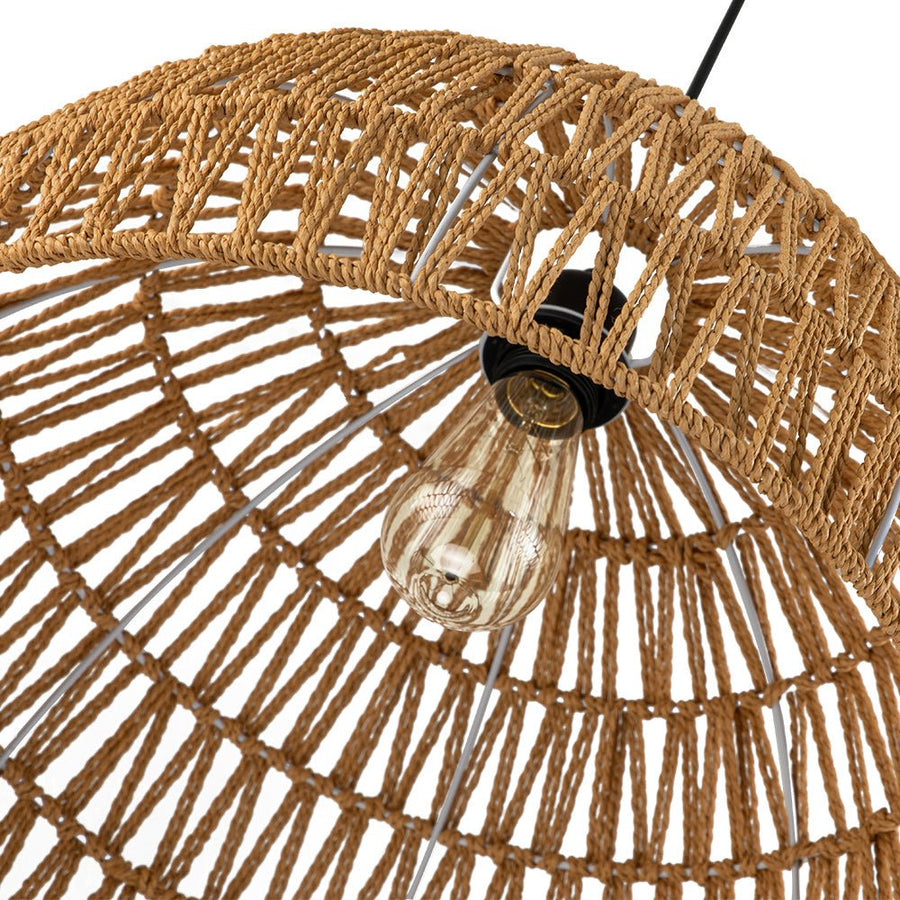 Rustic Rope Central Light 1-Light Rustic Boho Woven Rope Dome Pendant Light | Farmhouze Light