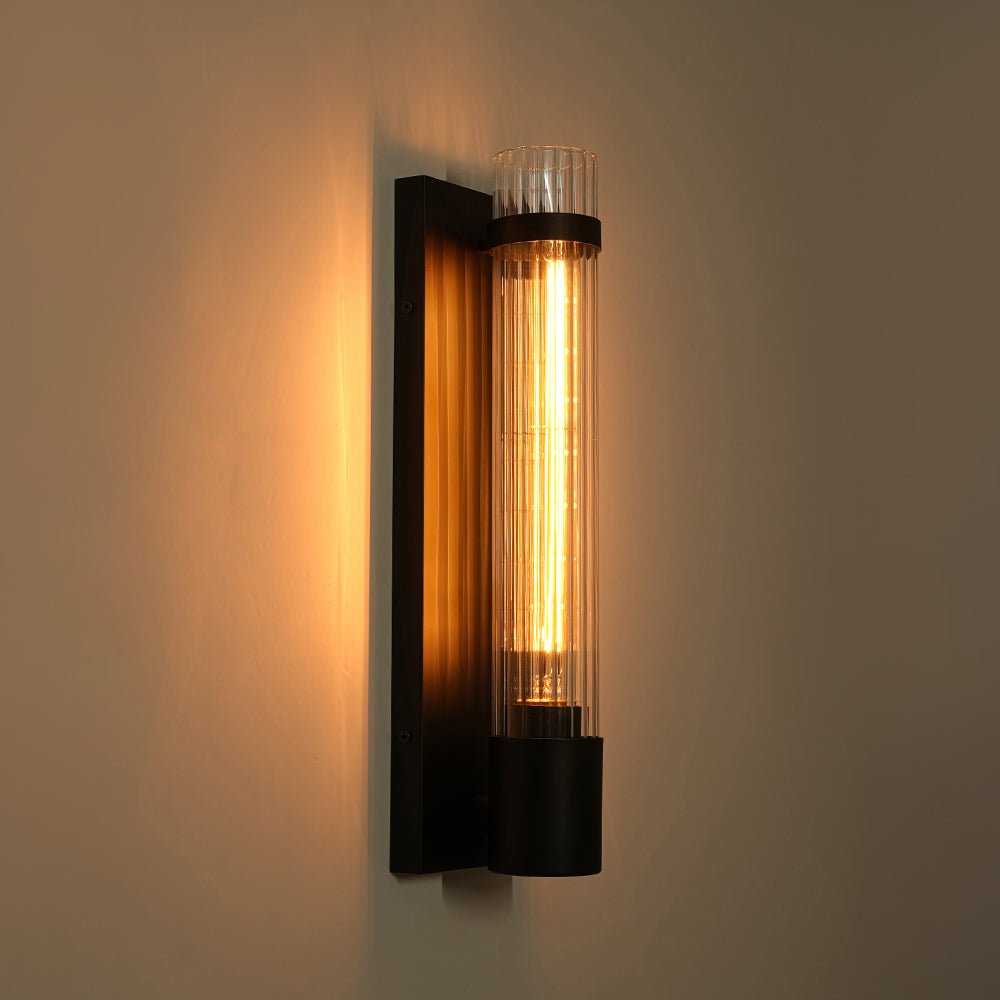 Vintage Ribbed Glass Cylinder Linear Wall Sconce | Farmhouze Light