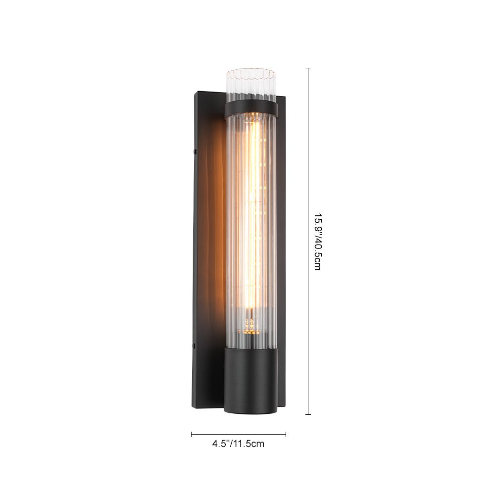 Vintage Ribbed Glass Cylinder Linear Wall Sconce | Farmhouze Light