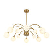 Load image into Gallery viewer, Farmhouze Light - 12 - Light Milky Glass Bubble Brass Tiered Sputnik Chandelier - Chandelier - Brass - 
