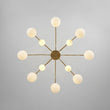 Load image into Gallery viewer, Farmhouze Light - 12 - Light Milky Glass Bubble Brass Tiered Sputnik Chandelier - Chandelier - Brass - 
