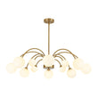 Load image into Gallery viewer, Farmhouze Light - 12 - Light Milky Glass Bubble Brass Tiered Sputnik Chandelier - Chandelier - Brass - 
