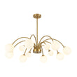 Load image into Gallery viewer, Farmhouze Light - 12 - Light Milky Glass Bubble Brass Tiered Sputnik Chandelier - Chandelier - Brass - 
