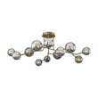 Load image into Gallery viewer, Farmhouze Light-12-Light Smoked Glass Bubble Branch Semi Flush Mount-Ceiling Light-47.2 in-
