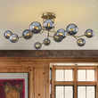 Load image into Gallery viewer, Farmhouze Light-12-Light Smoked Glass Bubble Branch Semi Flush Mount-Ceiling Light-47.2 in-
