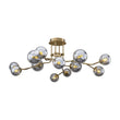 Load image into Gallery viewer, Farmhouze Light-12-Light Smoked Glass Bubble Branch Semi Flush Mount-Ceiling Light-47.2 in-
