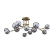 Load image into Gallery viewer, Farmhouze Light-12-Light Smoked Glass Bubble Branch Semi Flush Mount-Ceiling Light-47.2 in-
