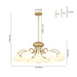 Load image into Gallery viewer, Farmhouze Light-12-Light Tiered Frosted Glass Bubble Brass Sputnik Chandelier-Chandelier-Brass-
