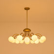 Load image into Gallery viewer, Farmhouze Light-12-Light Tiered Frosted Glass Bubble Brass Sputnik Chandelier-Chandelier-Brass-
