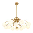 Load image into Gallery viewer, Farmhouze Light-12-Light Tiered Frosted Glass Bubble Brass Sputnik Chandelier-Chandelier-Brass-
