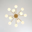 Load image into Gallery viewer, Farmhouze Light-12-Light Tiered Frosted Glass Bubble Brass Sputnik Chandelier-Chandelier-Brass-
