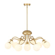 Load image into Gallery viewer, Farmhouze Light-12-Light Tiered Frosted Glass Bubble Brass Sputnik Chandelier-Chandelier-Brass-
