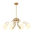 Load image into Gallery viewer, Farmhouze Light-12-Light Tiered Frosted Glass Bubble Brass Sputnik Chandelier-Chandelier-Brass-
