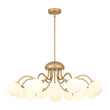 Load image into Gallery viewer, Farmhouze Light-12-Light Tiered Frosted Glass Bubble Brass Sputnik Chandelier-Chandelier-Brass-
