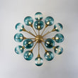 Load image into Gallery viewer, Farmhouze Light-15-Light Ombre Blue Glass Bubble Brass Sputnik Semi Flush Mount-Chandelier-36 in-
