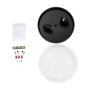 Farmhouze Light - 2 - Light Clear Seeded Glass Round Flush Mount Light - Ceiling Light - Black - 