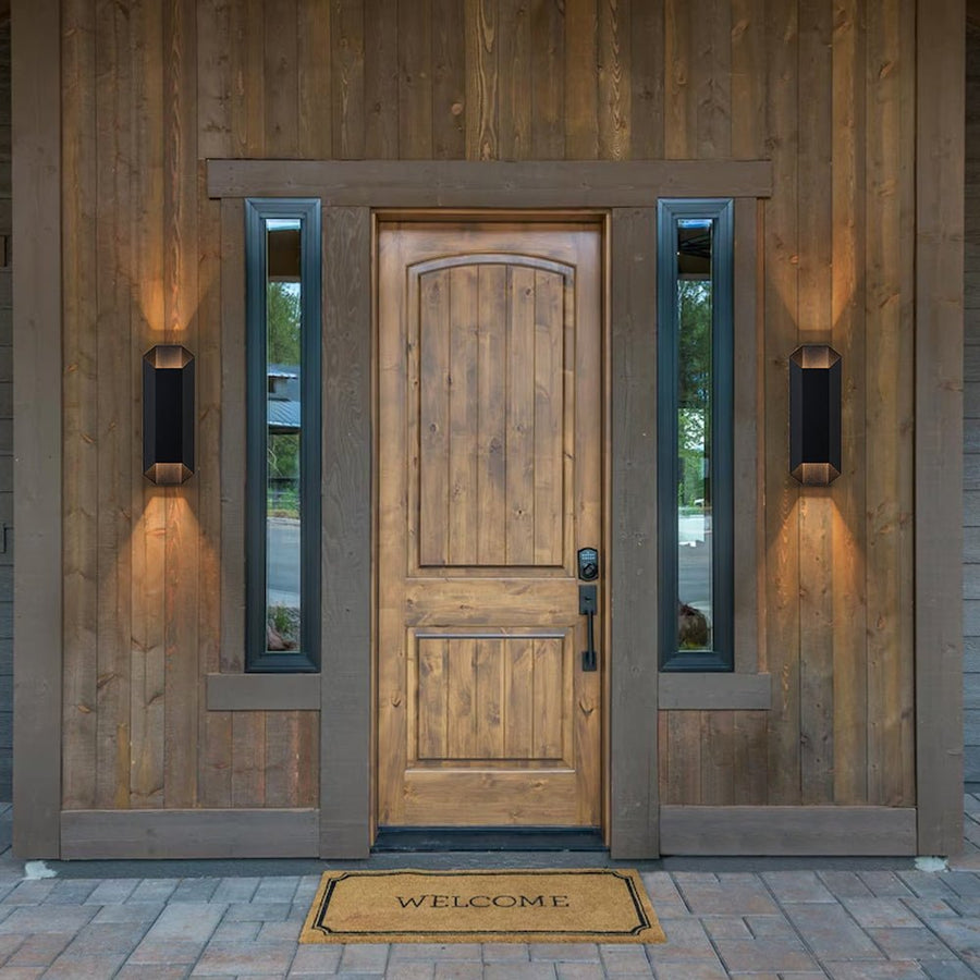 Farmhouze Light - 2 - Light Dimmable LED Waterproof Outdoor Wall Sconce - Wall Sconce - Black - 