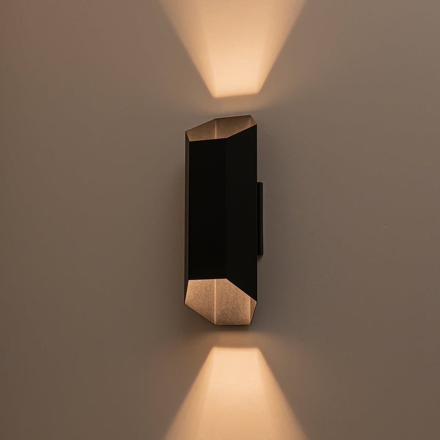 Farmhouze Light - 2 - Light Dimmable LED Waterproof Outdoor Wall Sconce - Wall Sconce - Black - 