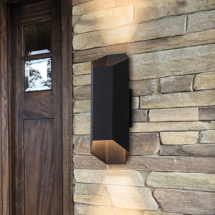Farmhouze Light - 2 - Light Dimmable LED Waterproof Outdoor Wall Sconce - Wall Sconce - Black - 