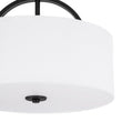 Load image into Gallery viewer, Farmhouze Light - 2 - Light Linen Drum Shade Semi Flush Ceiling Light - Ceiling Light - Black - 
