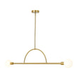 Load image into Gallery viewer, Farmhouze Light-2-Light Simple Linear Opal Glass Globe Island Chandelier-Chandelier-Brass-
