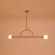 Load image into Gallery viewer, Farmhouze Light-2-Light Simple Linear Opal Glass Globe Island Chandelier-Chandelier-Brass-
