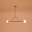Load image into Gallery viewer, Farmhouze Light-2-Light Simple Linear Opal Glass Globe Island Chandelier-Chandelier-Brass-
