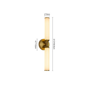 Farmhouze Light - 2 - Light White Reeded Glass Up Down Vanity Wall Lamp - Wall Sconce - Brass - 