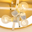 Load image into Gallery viewer, Farmhouze Light-20" Mid-Century Brass White Fabric Round Drum Ceiling Light-Ceiling Light-Brass-
