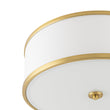 Load image into Gallery viewer, Farmhouze Light-20" Mid-Century Brass White Fabric Round Drum Ceiling Light-Ceiling Light-Brass-
