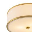 Load image into Gallery viewer, Farmhouze Light-20" Mid-Century Brass White Fabric Round Drum Ceiling Light-Ceiling Light-Brass-
