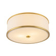 Load image into Gallery viewer, Farmhouze Light-20" Mid-Century Brass White Fabric Round Drum Ceiling Light-Ceiling Light-Brass-
