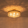 Load image into Gallery viewer, Farmhouze Light-23.6in Mid-Century Layered Textured Glass Round Ceiling Light-Chandelier-Brass-
