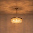 Load image into Gallery viewer, Farmhouze Light-23.6in Mid-Century Layered Textured Glass Round Ceiling Light-Chandelier-Brass-
