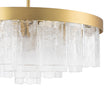 Load image into Gallery viewer, Farmhouze Light-23.6in Mid-Century Layered Textured Glass Round Ceiling Light-Chandelier-Brass-
