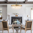 Load image into Gallery viewer, Farmhouze Light-23.6in Mid-Century Layered Textured Glass Round Ceiling Light-Chandelier-Brass-
