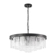 Load image into Gallery viewer, Farmhouze Light-23.6in Mid-Century Layered Textured Glass Round Ceiling Light-Chandelier-Brass-
