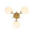 Load image into Gallery viewer, Farmhouze Light - 3 - Light Brass Opal Glass Globe Tiered Semi Flush Mount - Ceiling Light - 19.7 in - 

