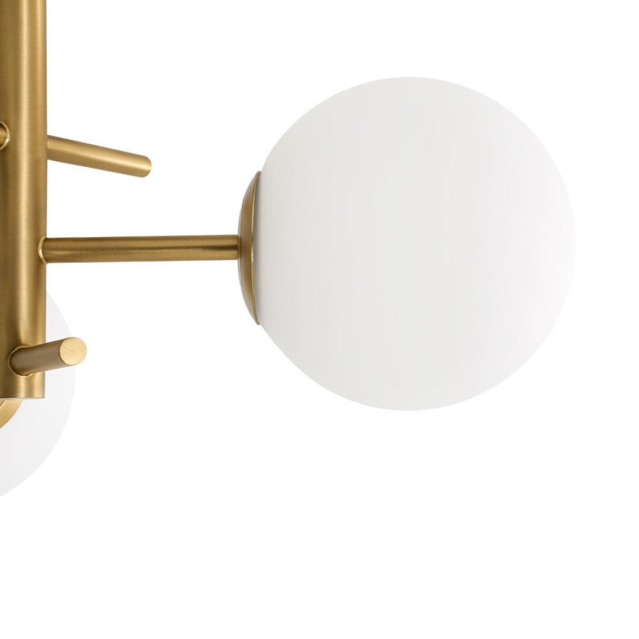 Farmhouze Light - 3 - Light Brass Opal Glass Globe Tiered Semi Flush Mount - Ceiling Light - 19.7 in - 