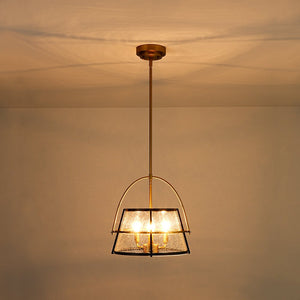 Farmhouze Light - 3 - Light Drum Seeded Glass Lantern Ceiling Light - Ceiling Light - 3 - Light - 